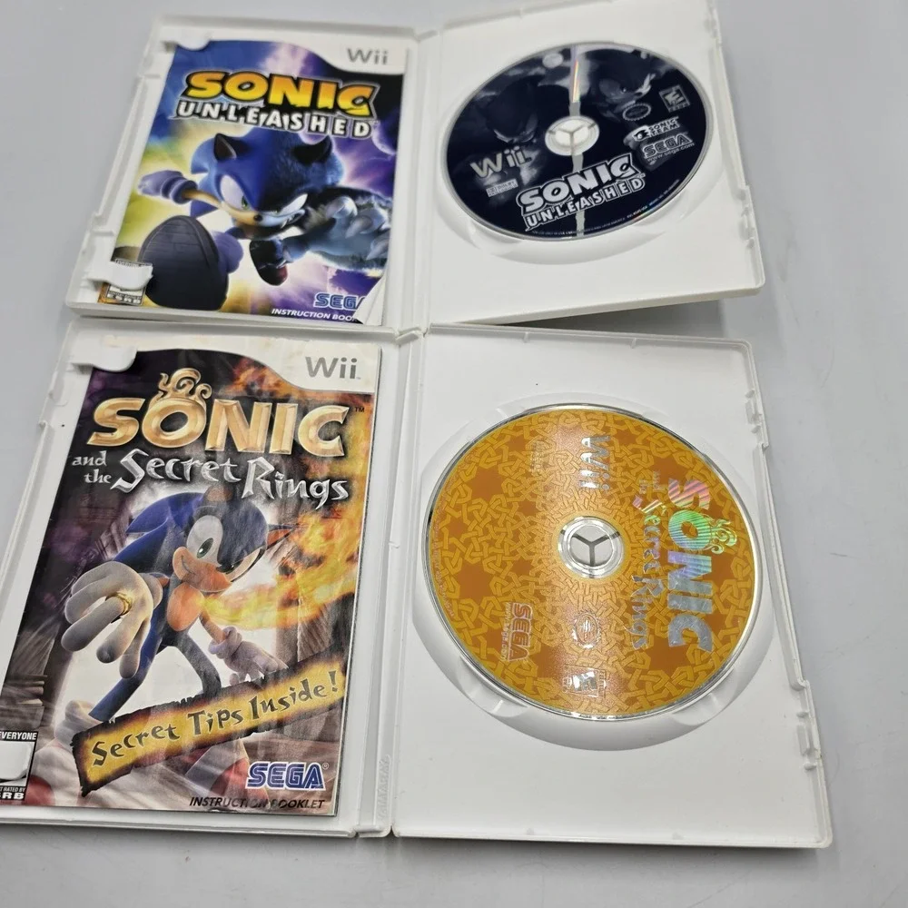 Nintendo Wii Sonic Unleashed Sonic & Sonic Secret Rings Complete W Manual 2 Game